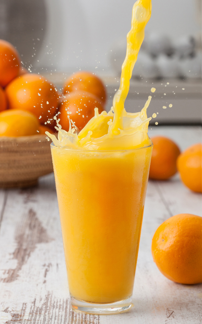 Orange juice splash