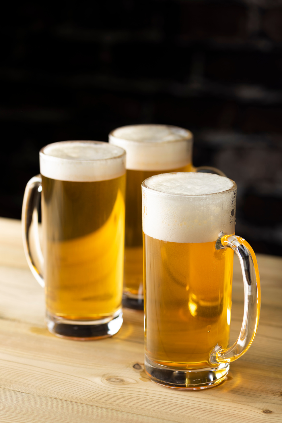 Draft beer on bar counter